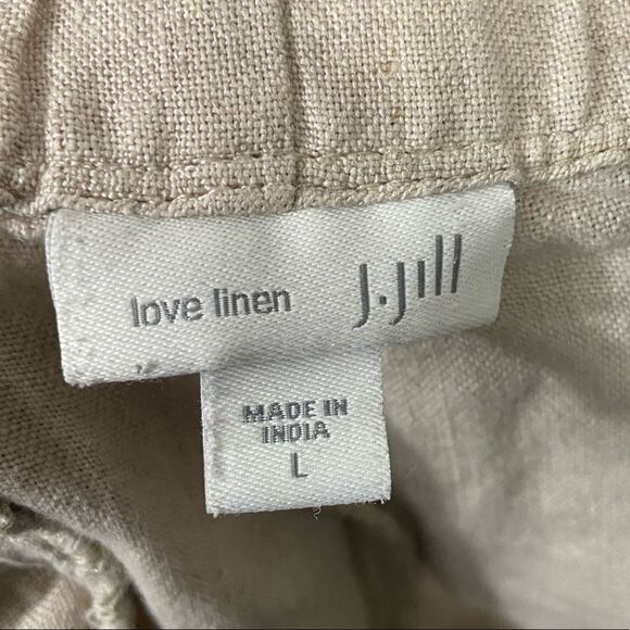 J. Jill Love Linen Cream Colored Casual Pull Tapered Leg  Pants - Picture 3 of 3